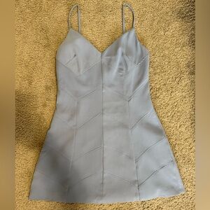 Dee Elly Pastel Blue Spaghetti Strap Mini Dress